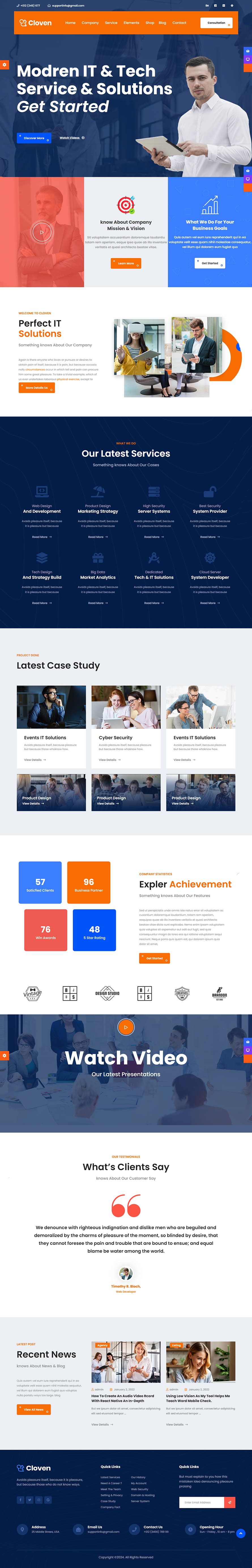 Cloven – IT Solutions Services Company WordPress Theme