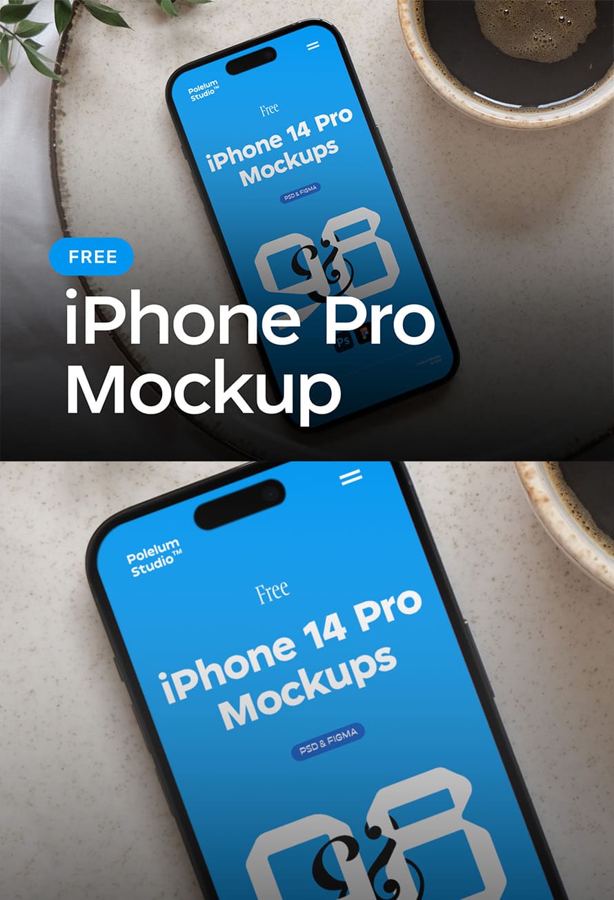 Free Iphone 14 Pro Laying On Tray Mockup