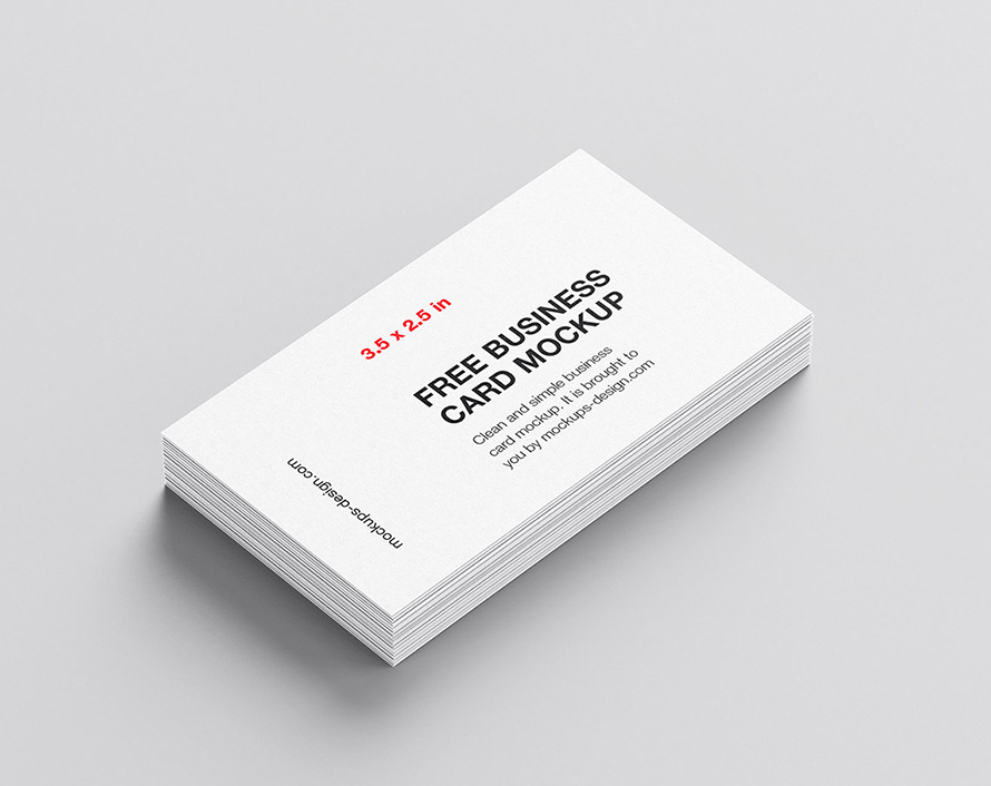 3.5 x 2 inches Business Card Mockups - Free