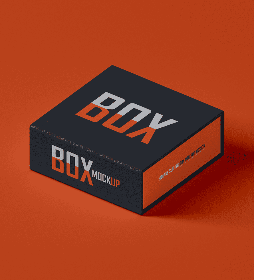 Square Sliding Box Mockup Design - Free