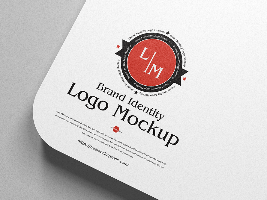 Premium Logo On Paper Mockup - Free