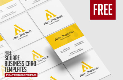 Free Square Business Card PSD Templates