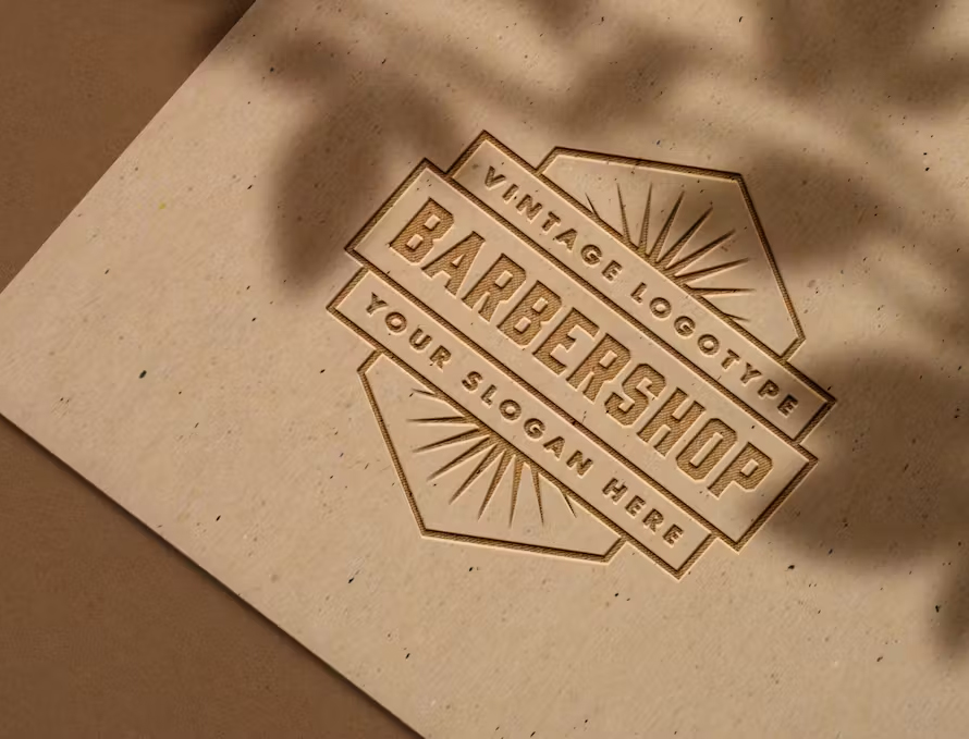 Embossed Logo Mockup on Craft Paper