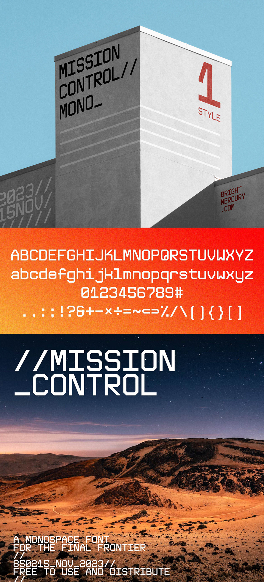 Mission Control Monospace Font