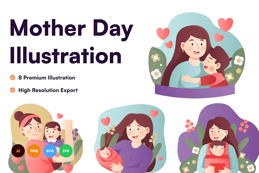 Mothers Day Illustrations