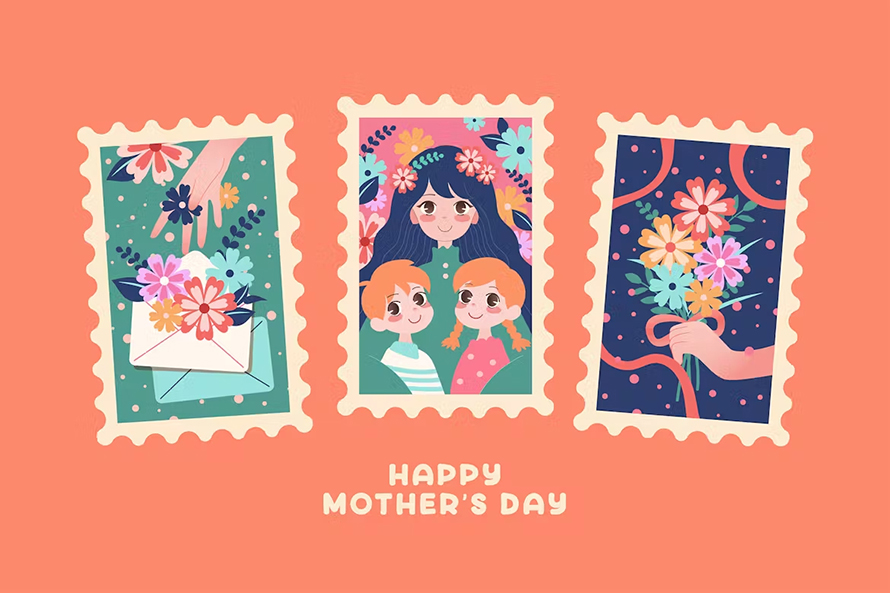 Mothers Day Vector Illustration And Icon Set