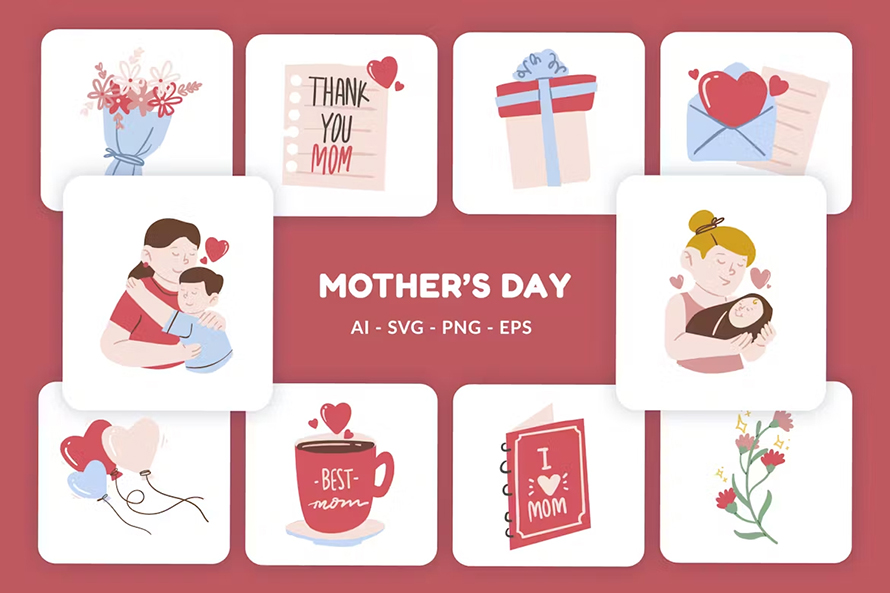 Mothers Day Vector Illustration (svg And Ai)
