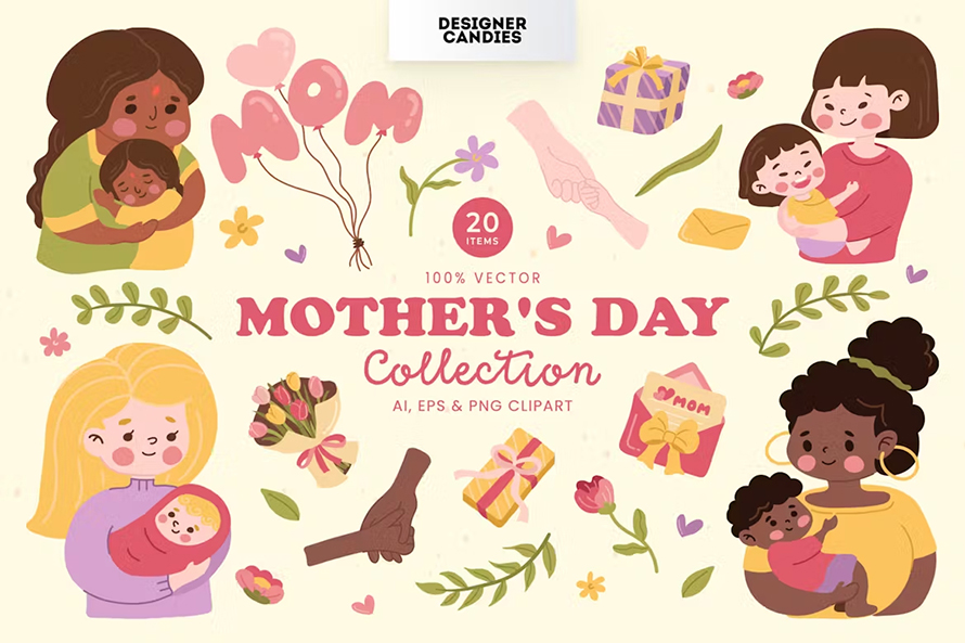 Mothers Day Vector Illustrations