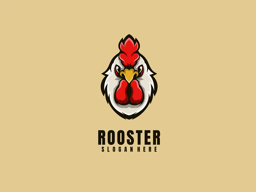 Rooster Mascot Logo By Maxstrim_grapich