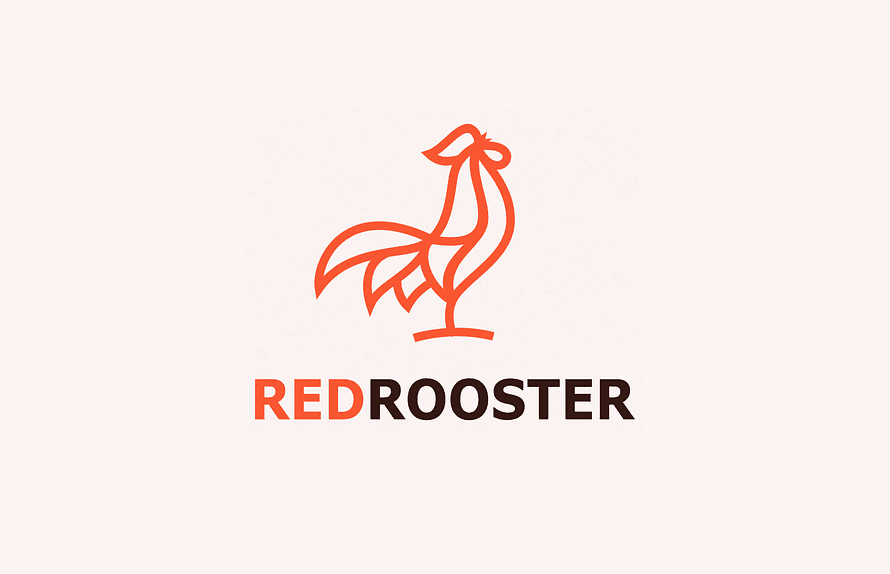 Red Rooster Line Art Logo Idea By Jenggot Merah