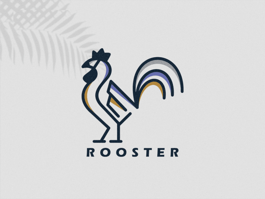 Beautiful Rooster Line Logo By Logo Gaes