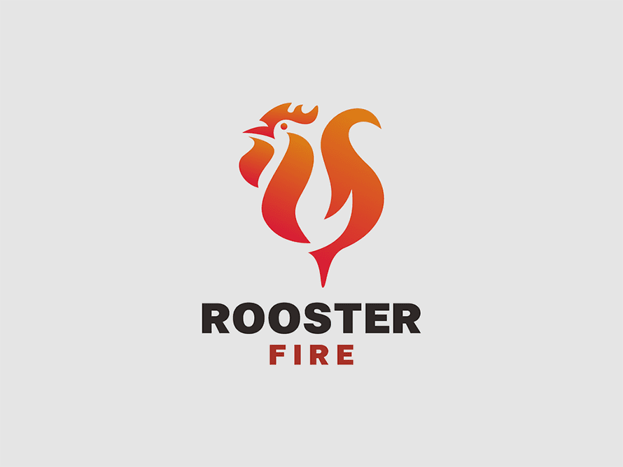 Rooster Fire Logo By Rinaldo