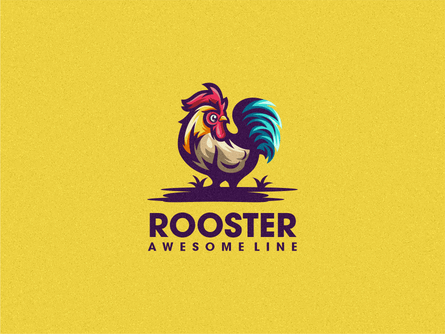Rooster Logo Design By Mamas Cacing