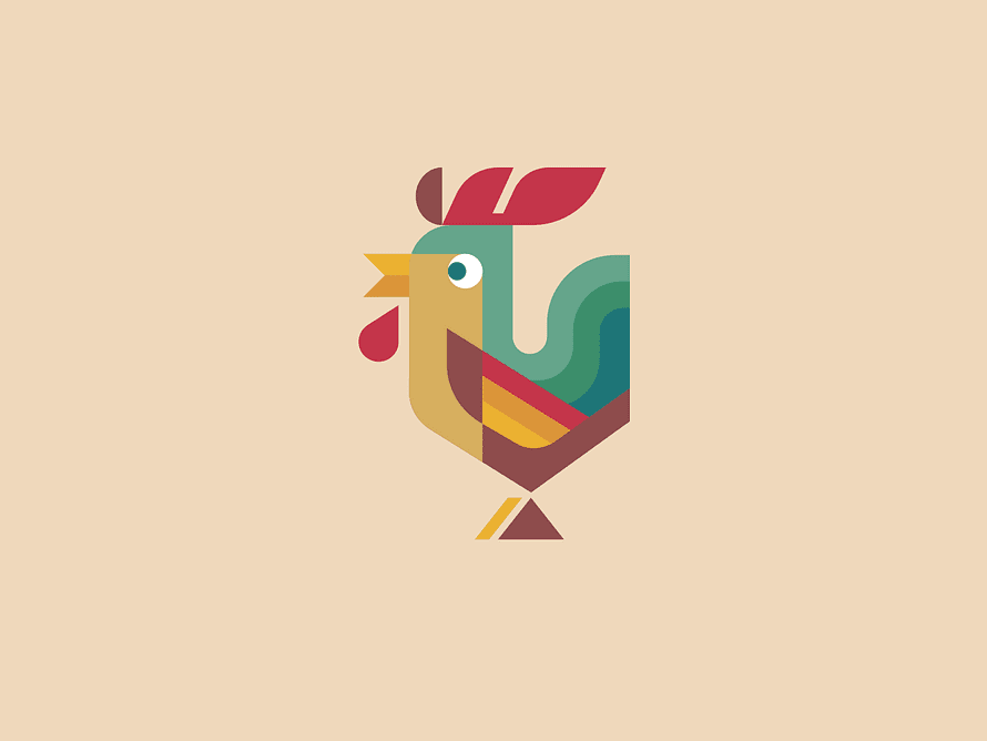 Rooster Abstract Illustration By Andrii Kovalchuk