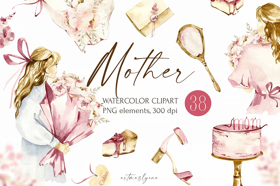 Watercolor Mothers Day Collection