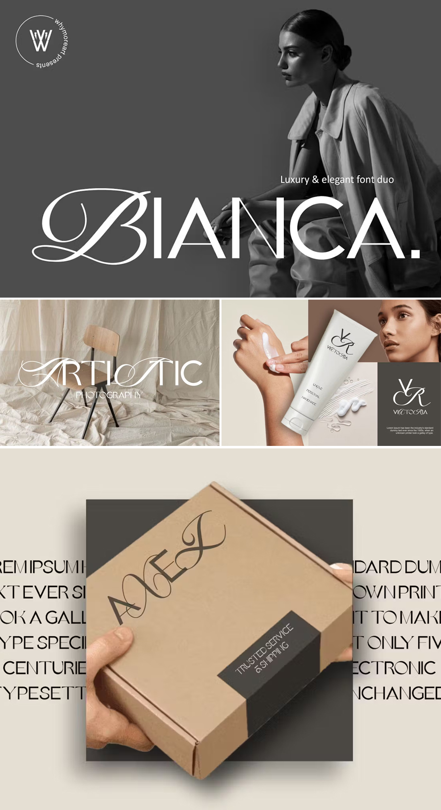 Bianca Modern Sans Script Font Duo