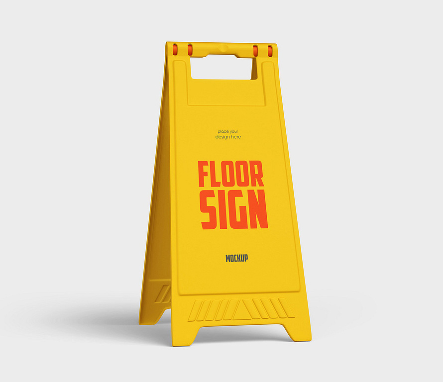 Free Floor Sign Mockup Set