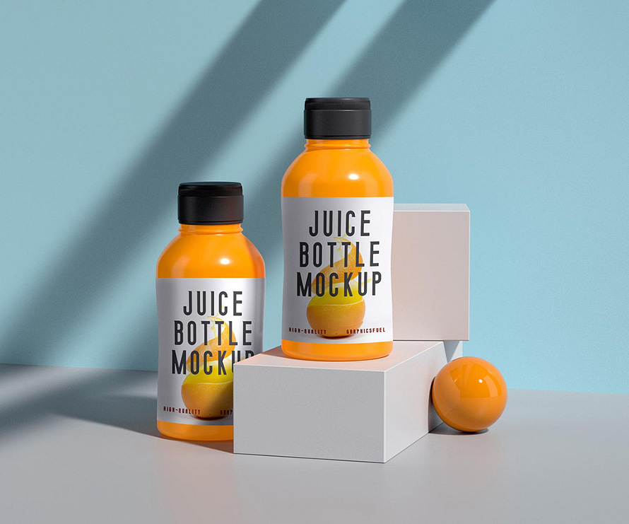 Free Juice Bottle Mockup