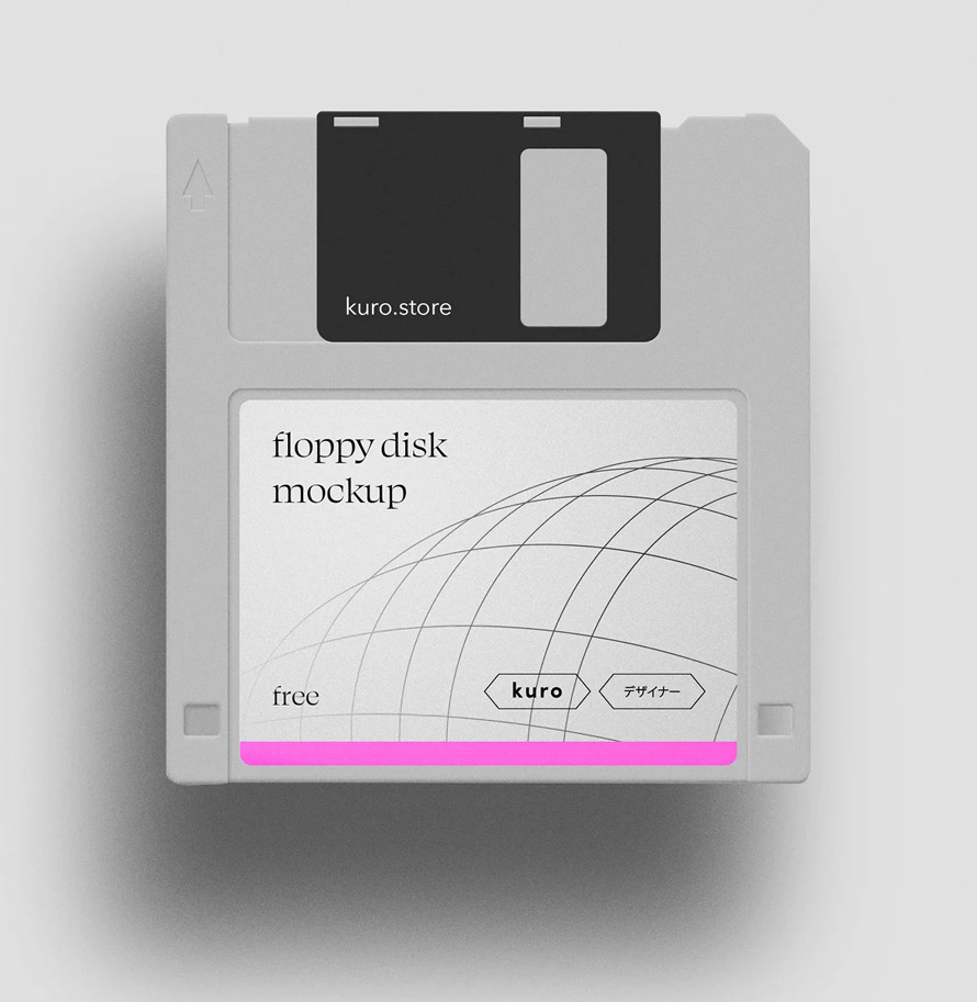 Free Realistic Floppy Disk Mockup