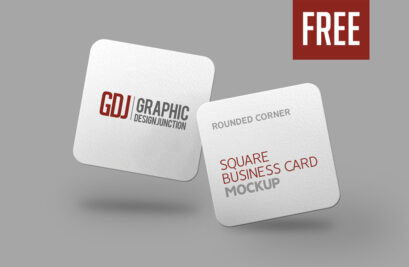 Free Rounded Corner Square Business Card Mockup (PSD)
