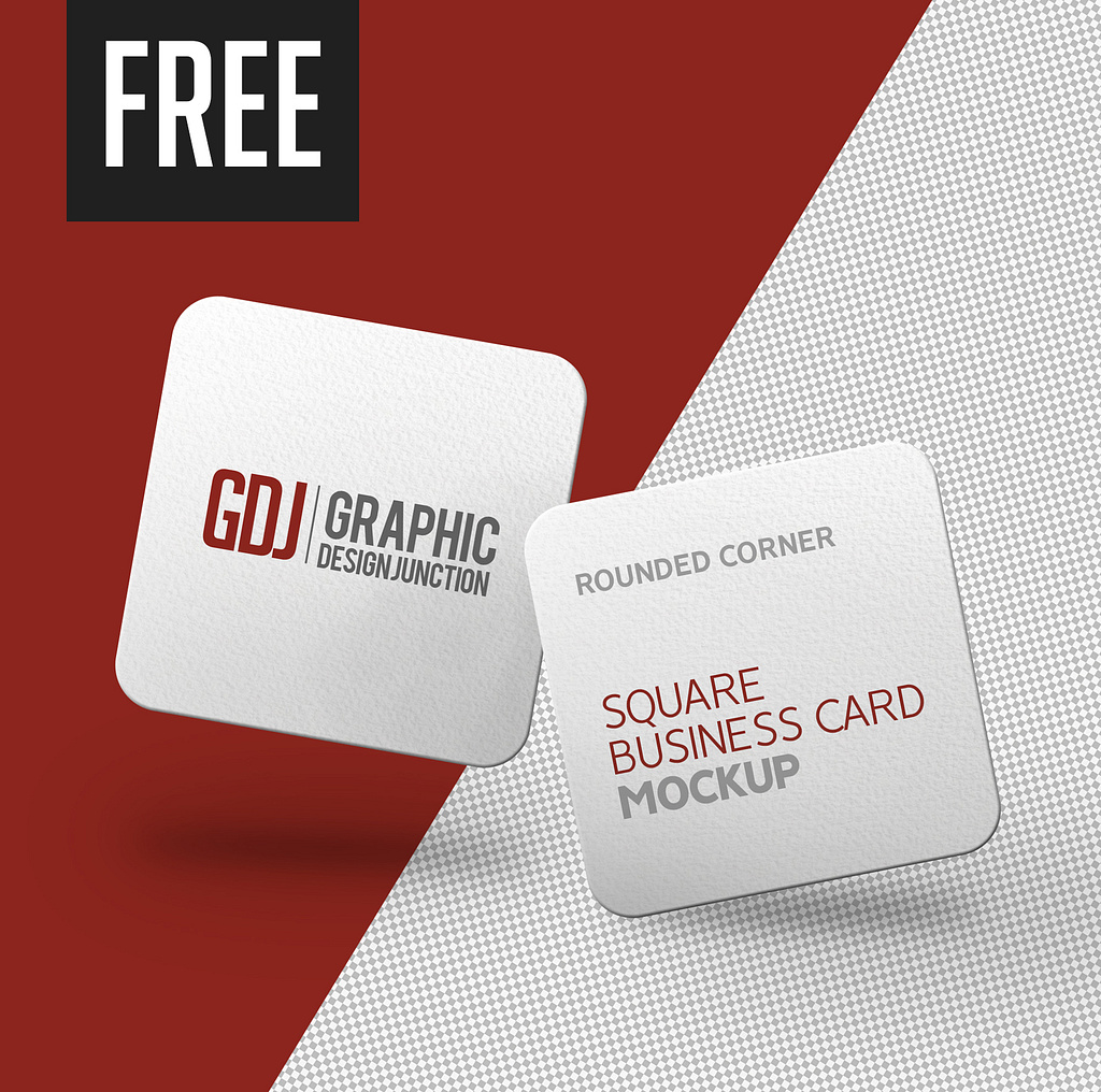Free Simple Rounded Corner Business Card Mockup
