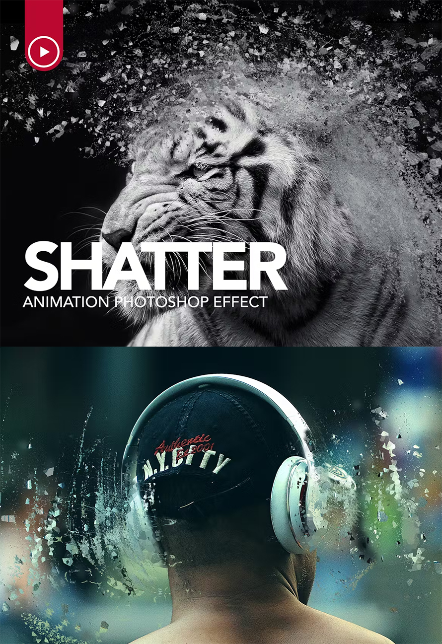 Gif Animated Shatter Photoshop Action