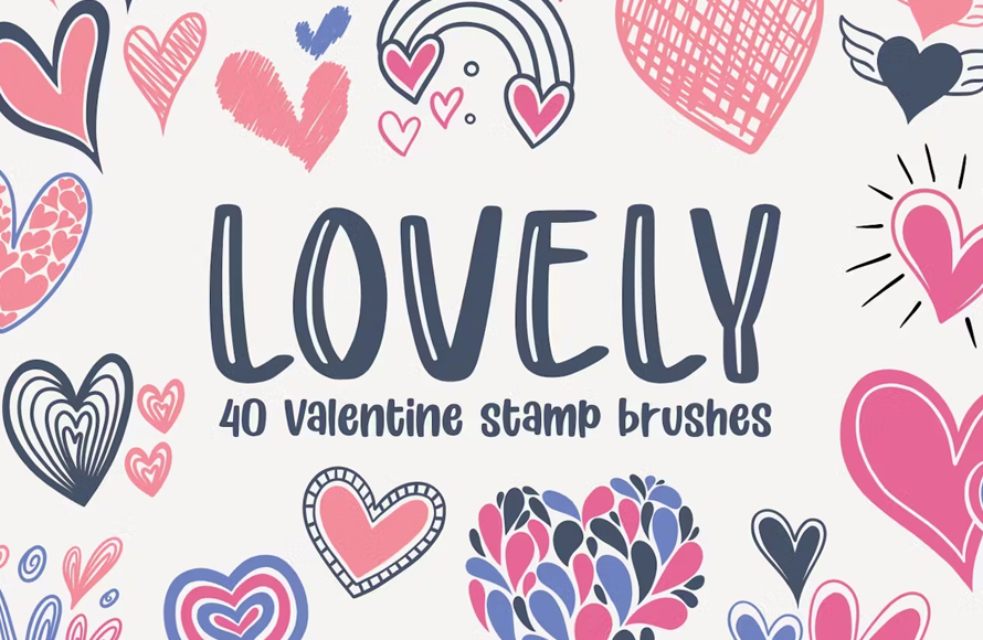 Lovely 40 Stamp Brush Procreate