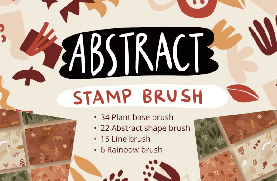 Procreate Abstract Shape Stamp Brushset