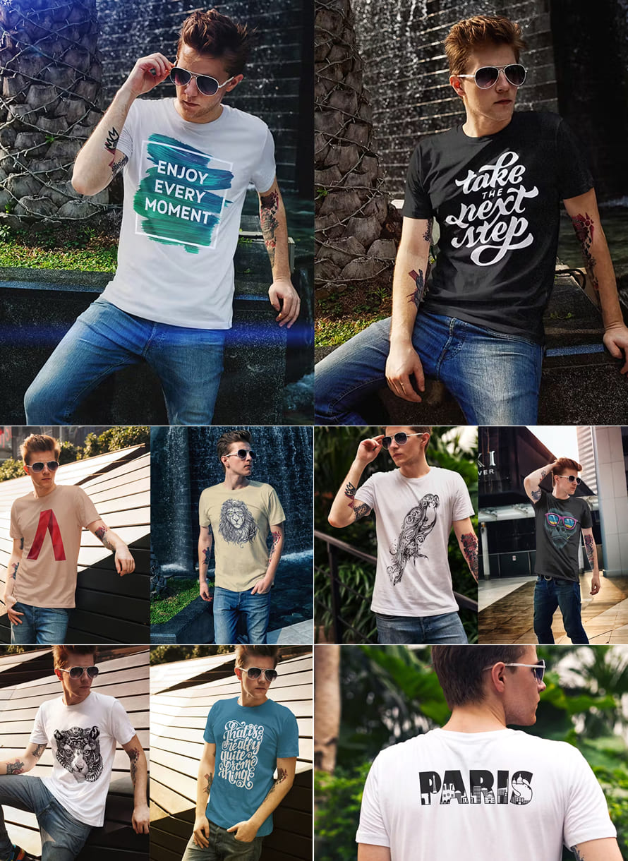 Male T-shirt Fashion Mockup