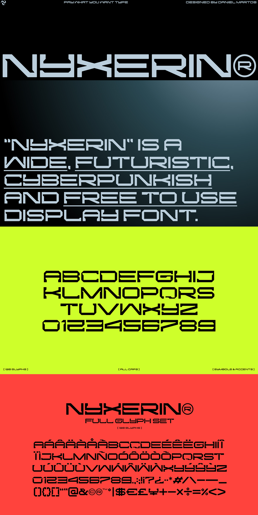 NYXERIN Free Display Font