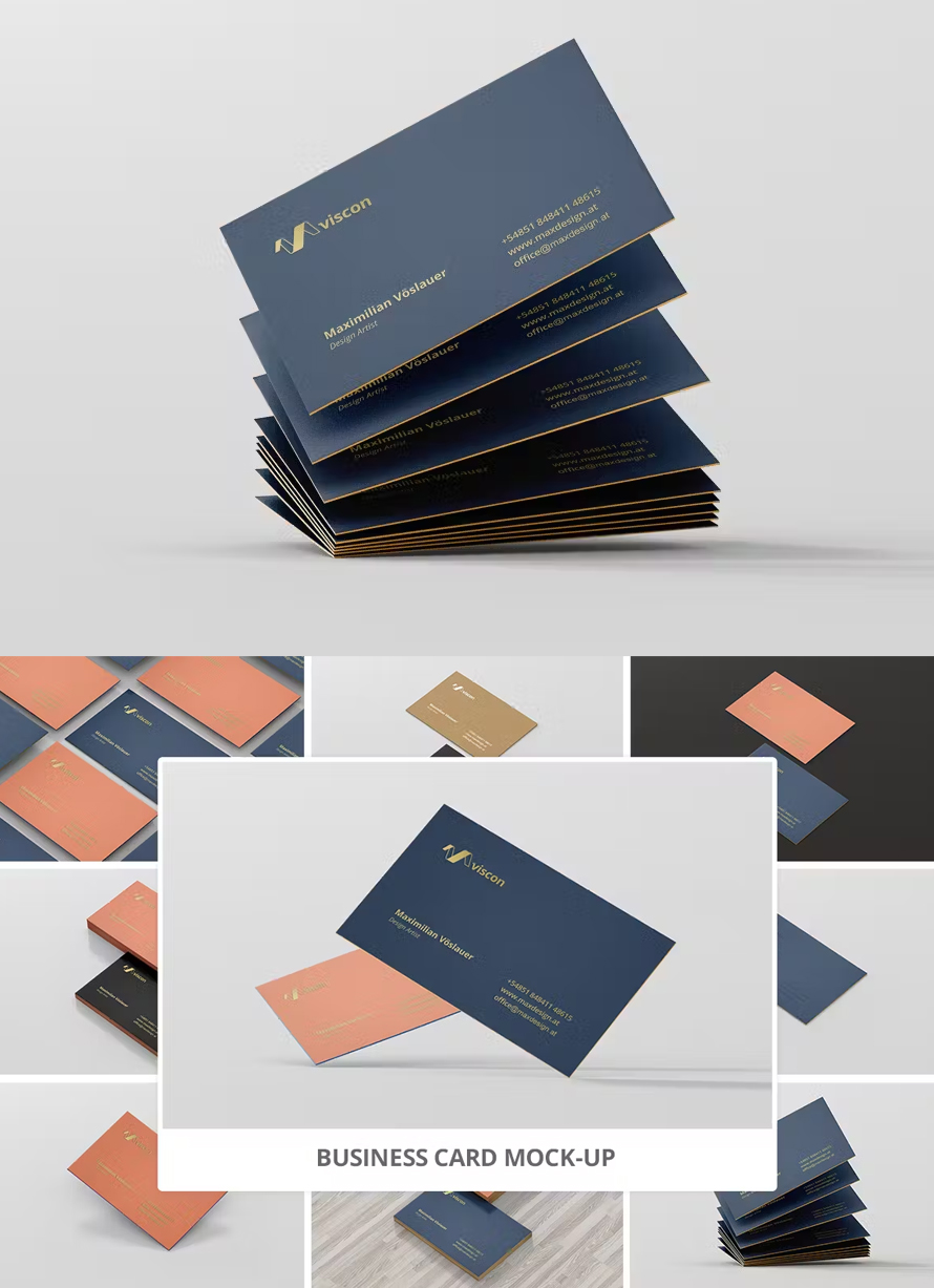 Photorealistic High Quality Business Card Mockups
