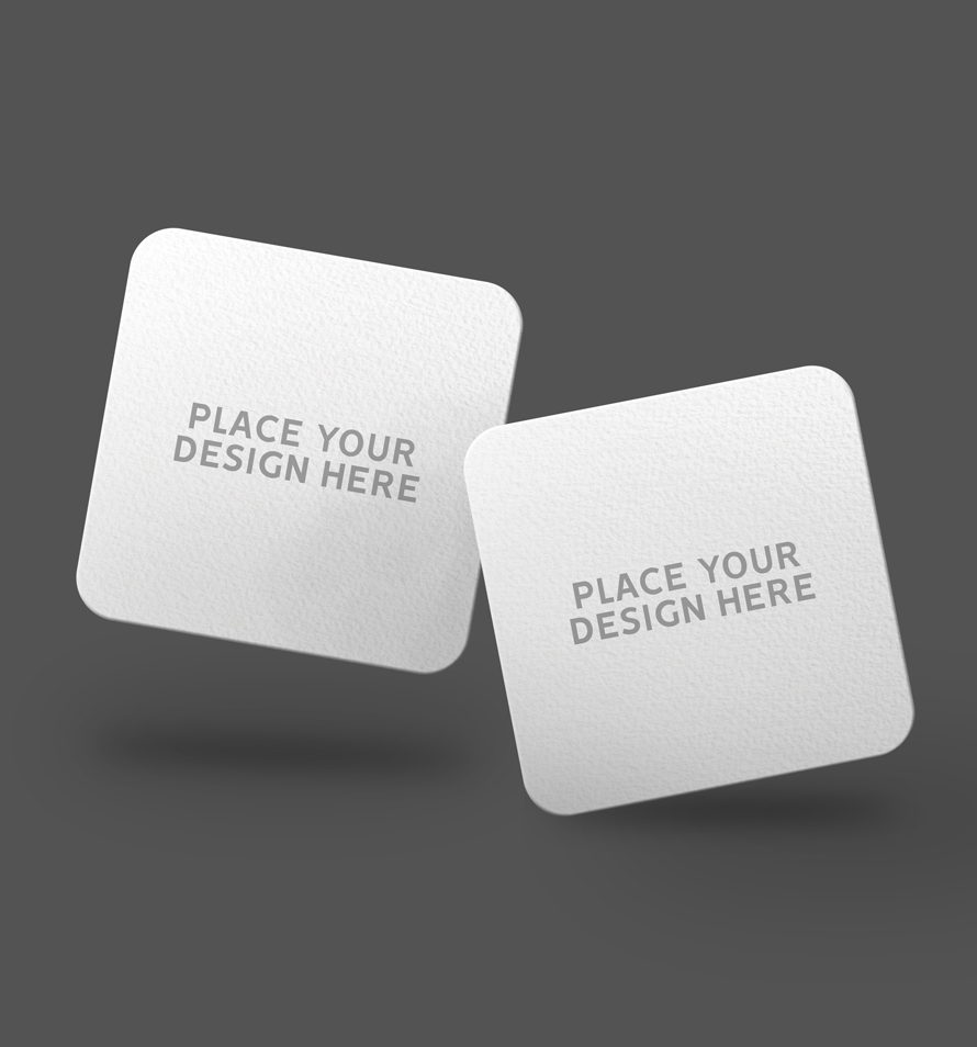 Rounded Square Business Card Mockup