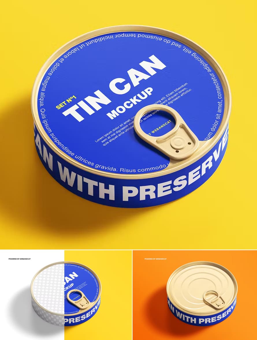 Tin Can Product Packaging Mockup