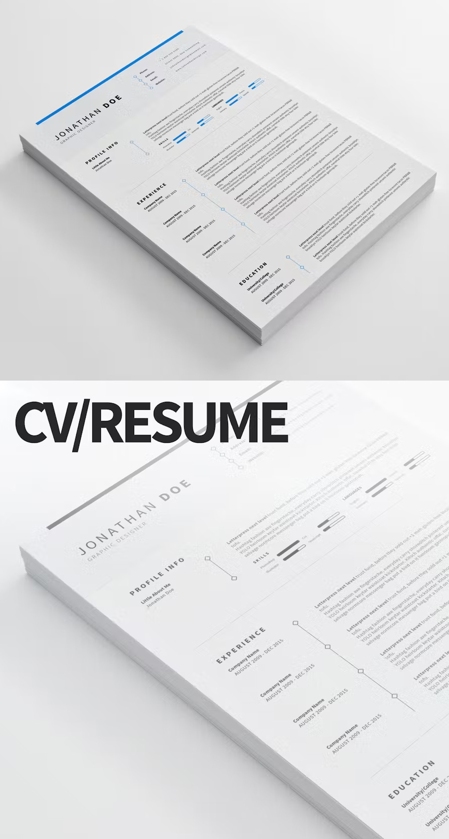 Cv Resume Template Clean And Minimal Design