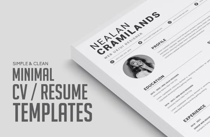 Simple clean minimal CV Resume Templates