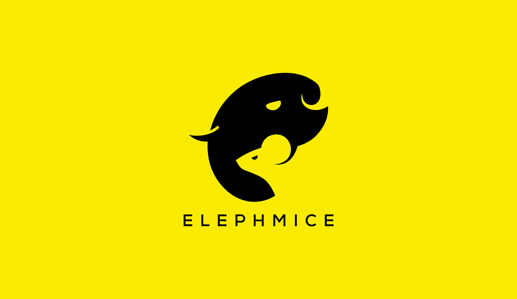 Negative Space Logo Elephant Logo, Mice Logo By Logo Family Jr