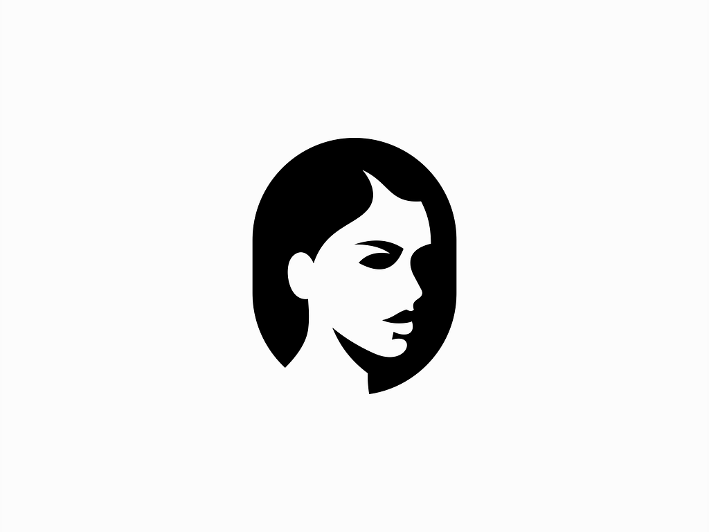 Woman Logo Negative Space By Lucian Radu