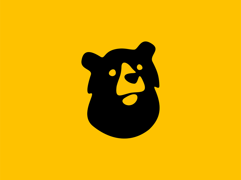 Bear Negative Space Logo By Lucian Radu